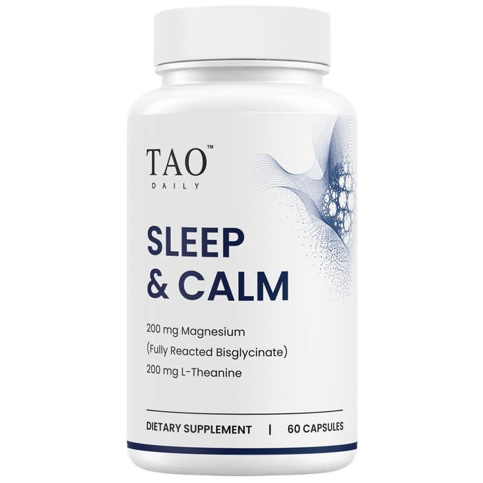 TAO Daily Sleep & Calm — 60 capsules, 200 mg magnesium bisglycinate + 200 mg L-theanine